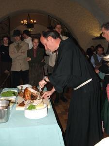 Fr. Dave carving the turkey