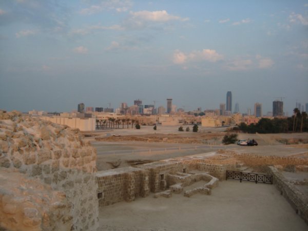The city back over the sand from the old fort