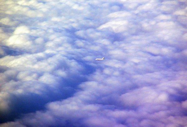 Plane in the clouds
