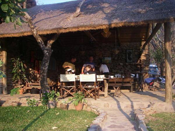 Breakfast at Luangwa lodge