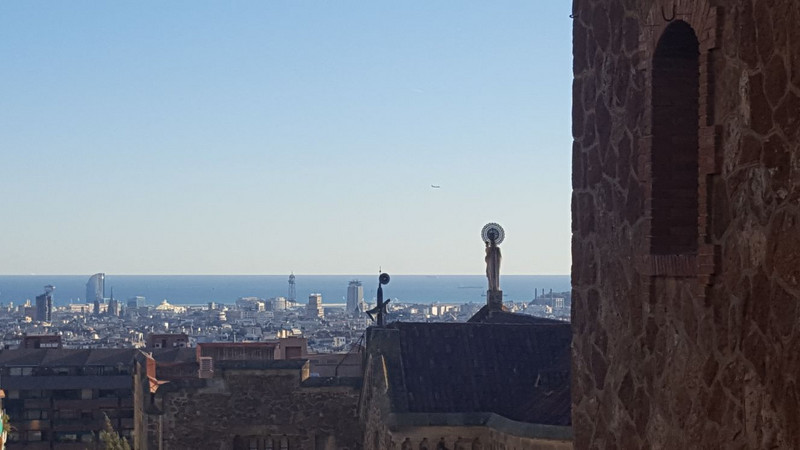 Overlooking Barcelona city and the harbour
