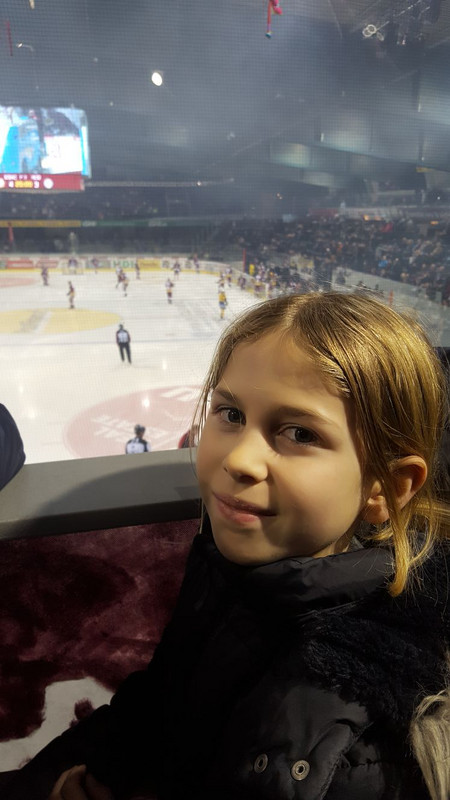 Hayley's first ice hockey game, loved it