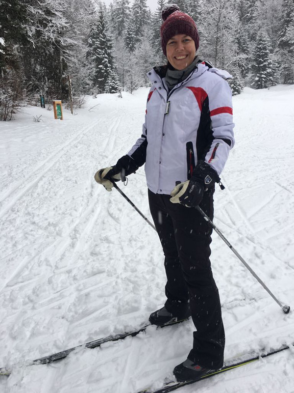 Miriam tried cross country skiing