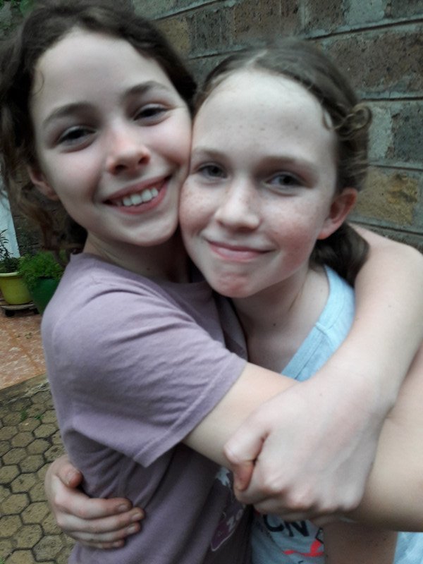 Char with her friend from kindy