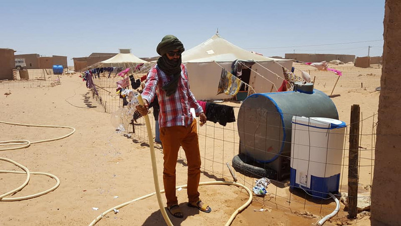Water distribution point in the Sahrawi refugee camp