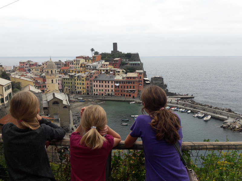 View from the track down to Vernazza