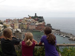 View from the track down to Vernazza