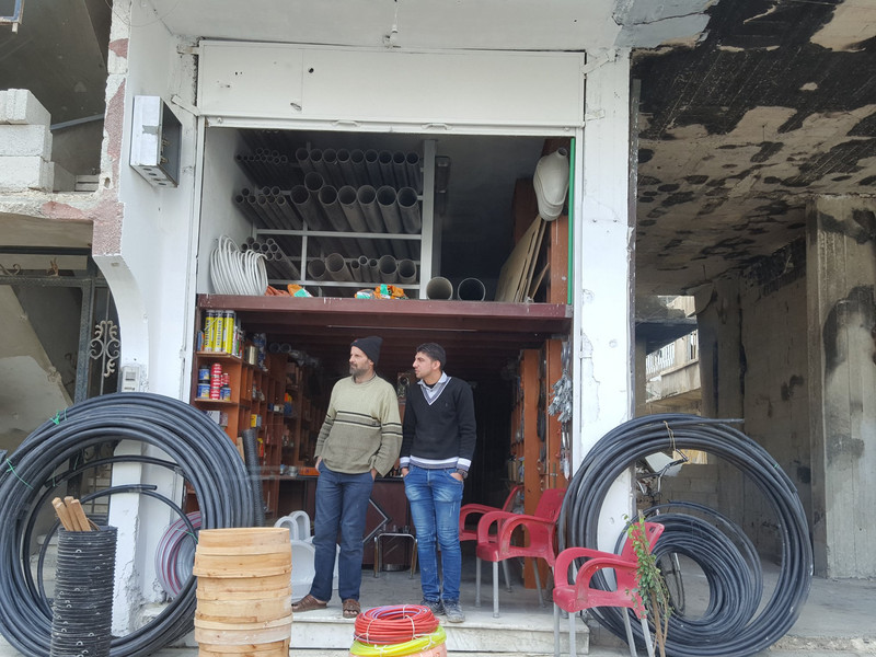 Reopening hardware shops in partially damaged buildings to meet increased demand for construction materials