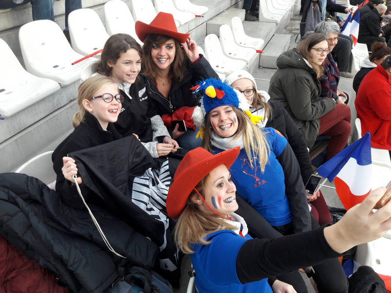 Friendly french supporters at the rugby