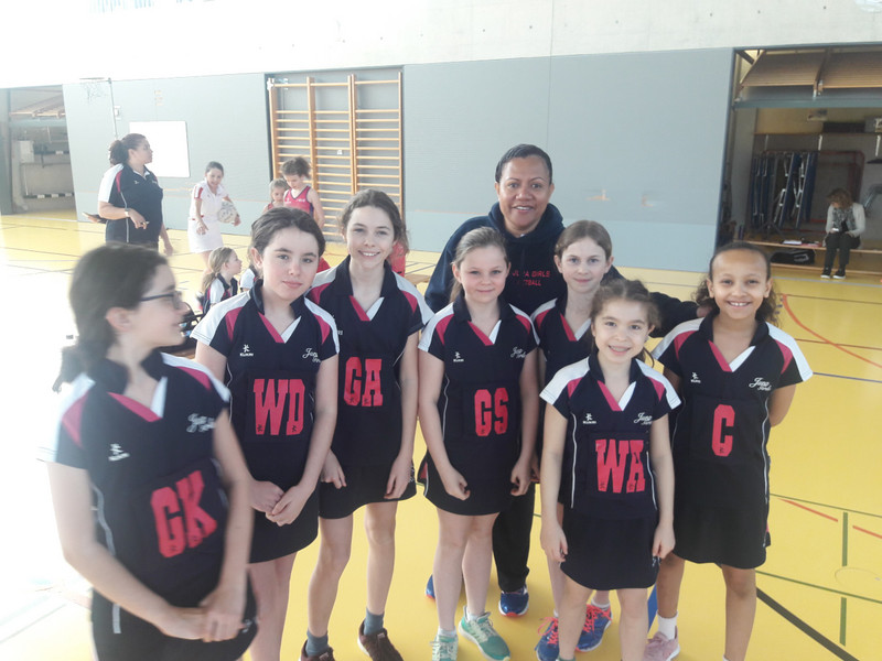 C and H with their netball team