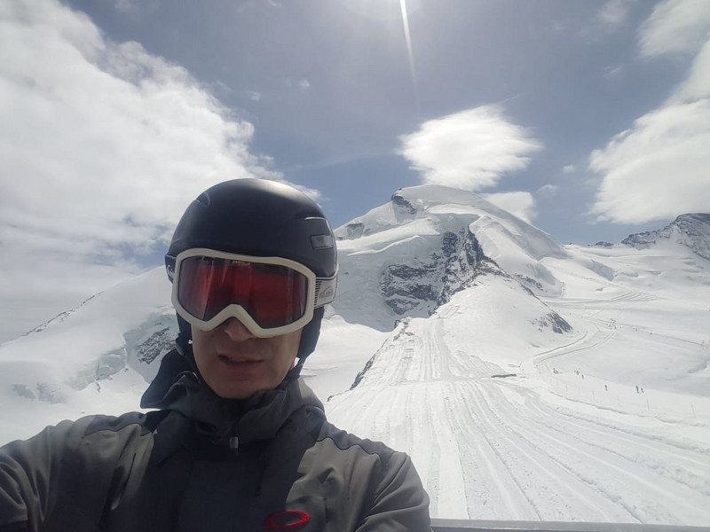 Murray enjoying skiing in the Glacier
