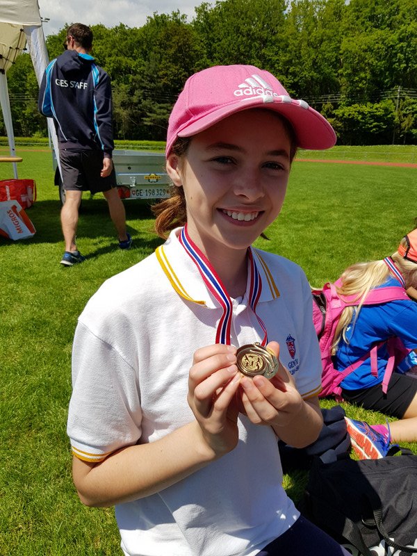 C ran in the athletics day, relay medal