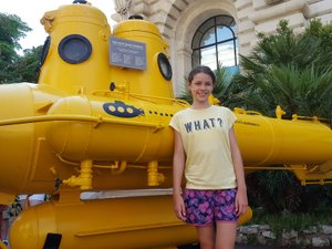 Submarine outside of Monaco aquarium