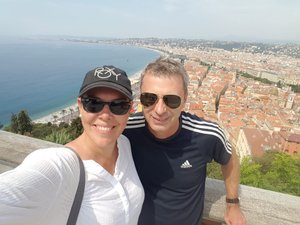 Us from the top of Castle Hill, overlooking Nice