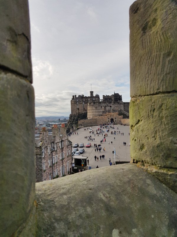 View over to Edinburgh castle from the Camera Obscura