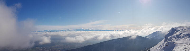 Looking over at Mont Blanc from the Mont Jura range