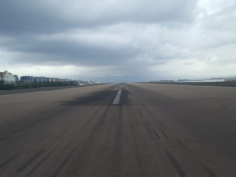 Walking across the runway