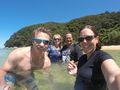 Day 3 Onetahuti beach swim with the crew