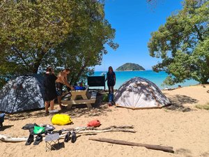 Day 3 Onetahuti beach campsite.