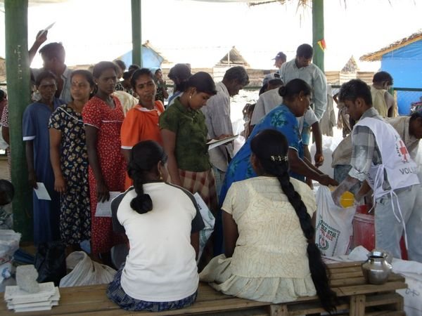 Food Distribution at the Refugee Camp.