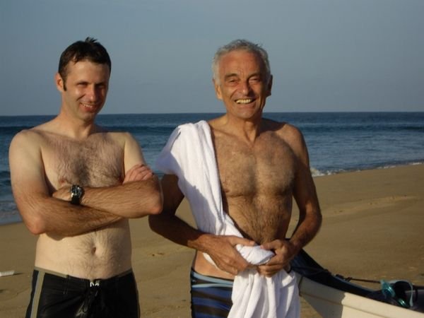 Murray and his boss at Arguam Bay.