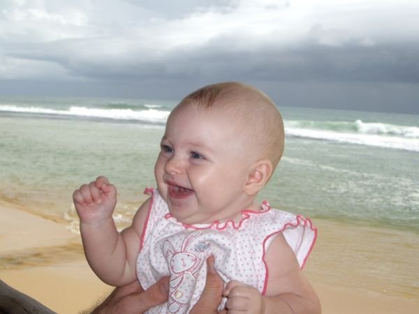 Charlotte enjoying Wijya Beach