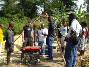Digging a well, Liberia