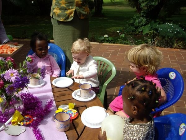 Charlotte at a tea party