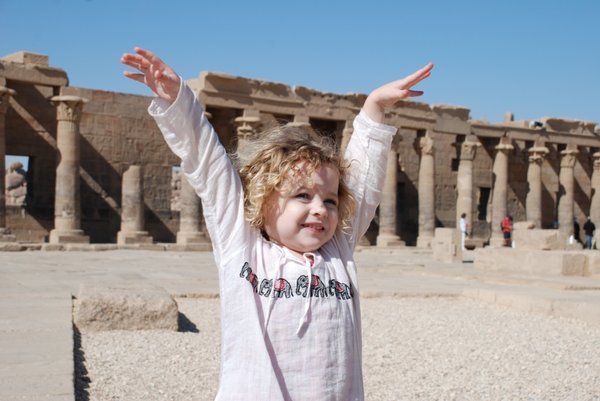 Charlotte at the Temple of  Philae 