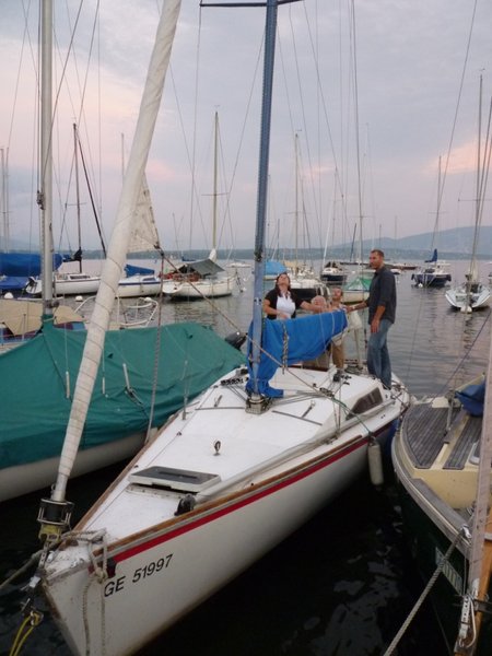 Preparing for a sail on Lake Geneva