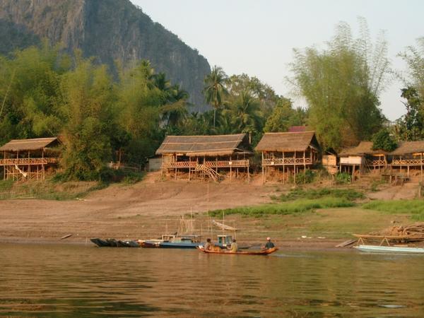 Typical village beside the Mekong River.