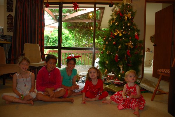 The cousins, waiting for presents