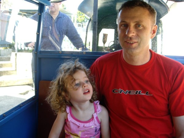 Charlotte & Dad all set for a train ride