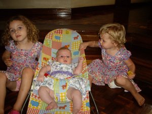 The girls dressed up in Grandma Audreys dresses