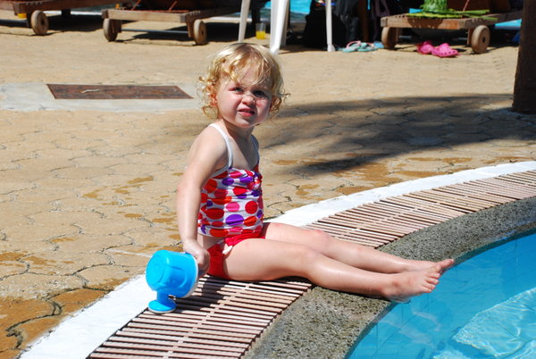 Hayley enjoying the pool