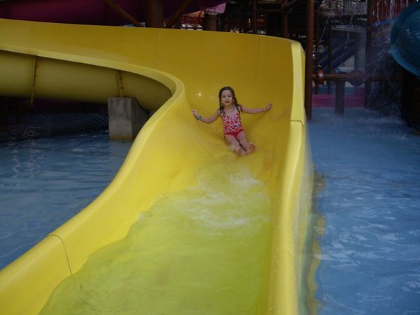 Char enjoying the slides