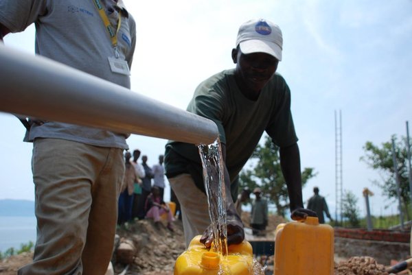 New Gravity fed pipe water scheme under construction, South Kivu