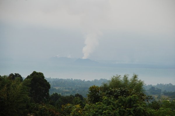 Erupting volcano in Virunga National Park