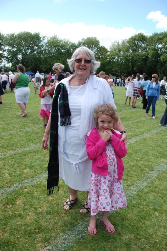 Charlotte danced with Grandma Lois in the Highland Games at Three Kings