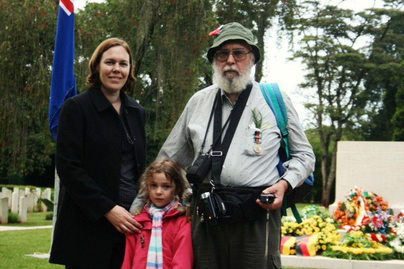 Dad, Char and me at the ANZAC service