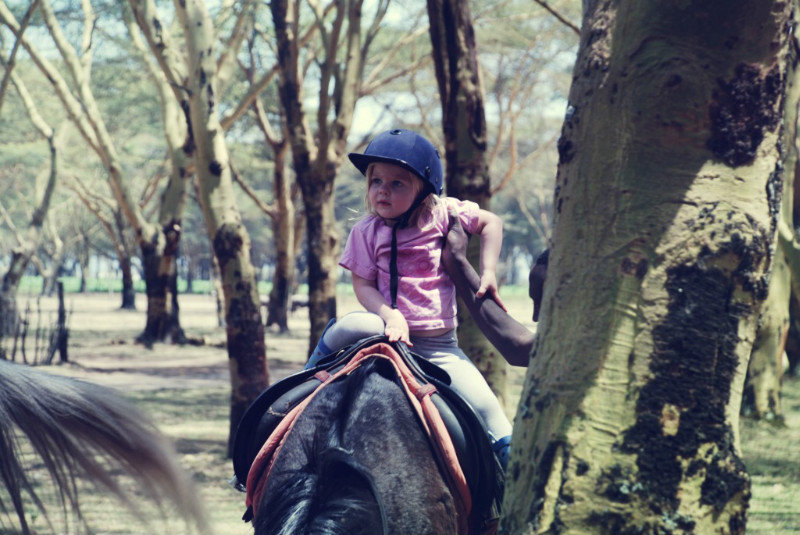 Emmas first try on a horse, 2 secs later she is crying :-/