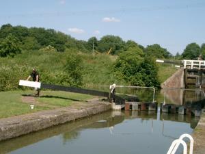 Operating the locks on the canal system.