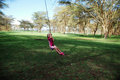 Hayley on the rope swing