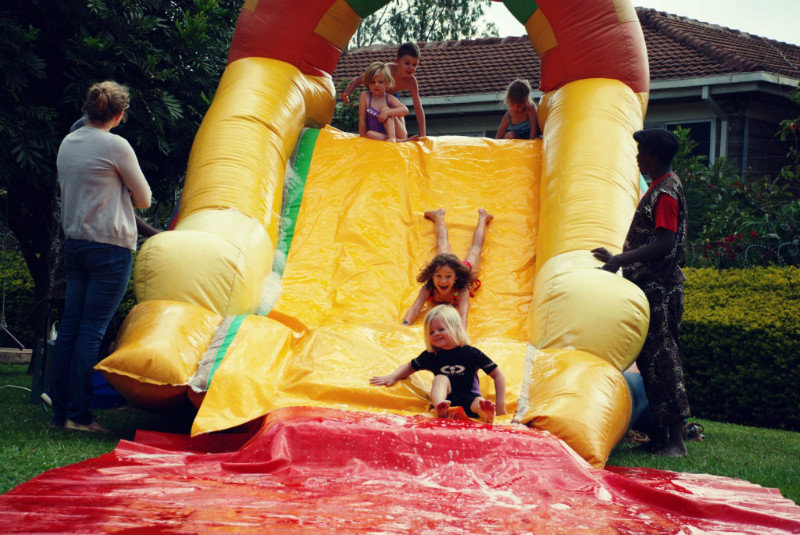 Sliding at Hayleys party
