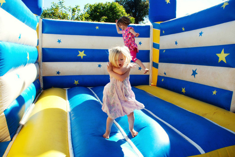 Emma jumping at her party