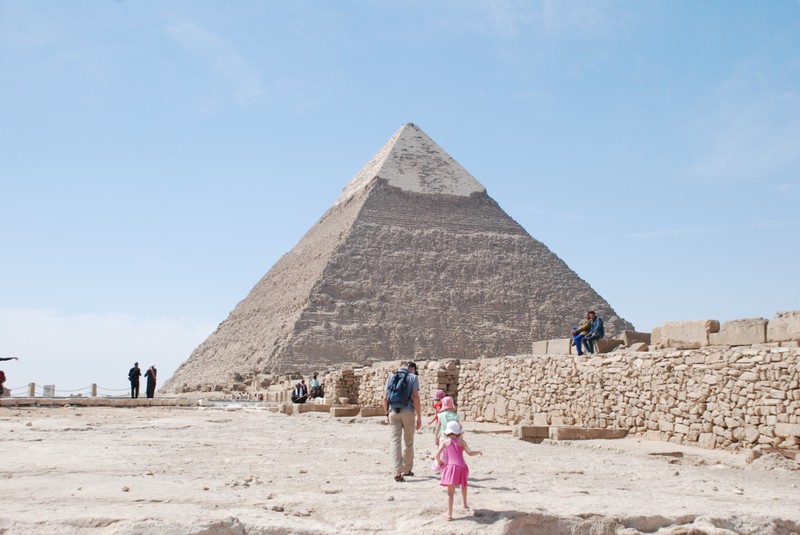 Walking around the pyramids