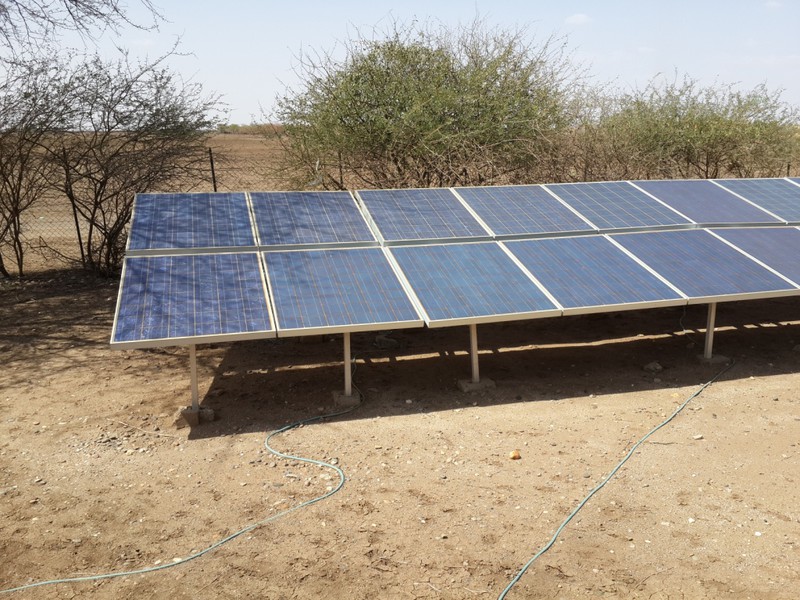 Solar panels for a water pump