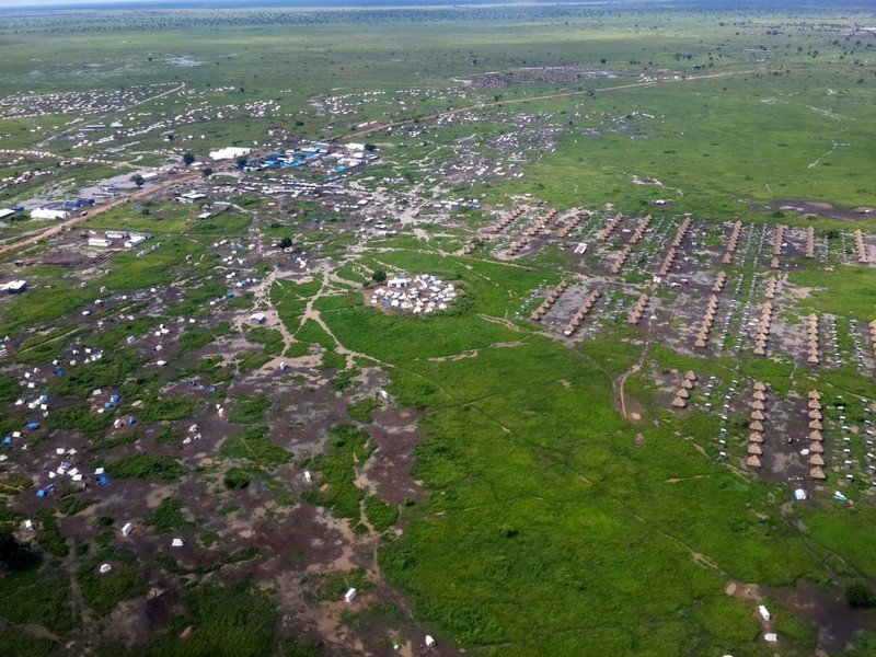 Aerial shot of the camp