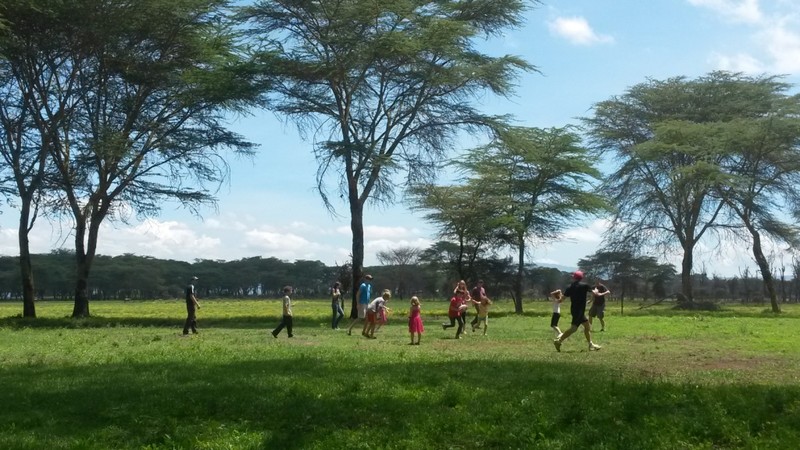 Touch rugby by Lake Naivasha
