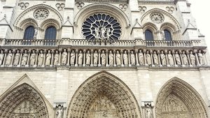 Stone sculptures on the Notre Dame, built a thousand years ago